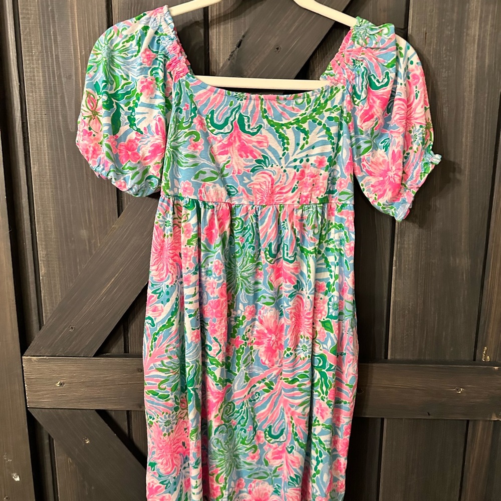 Lilly Pulitzer Pink and Green Kids Casual Dress